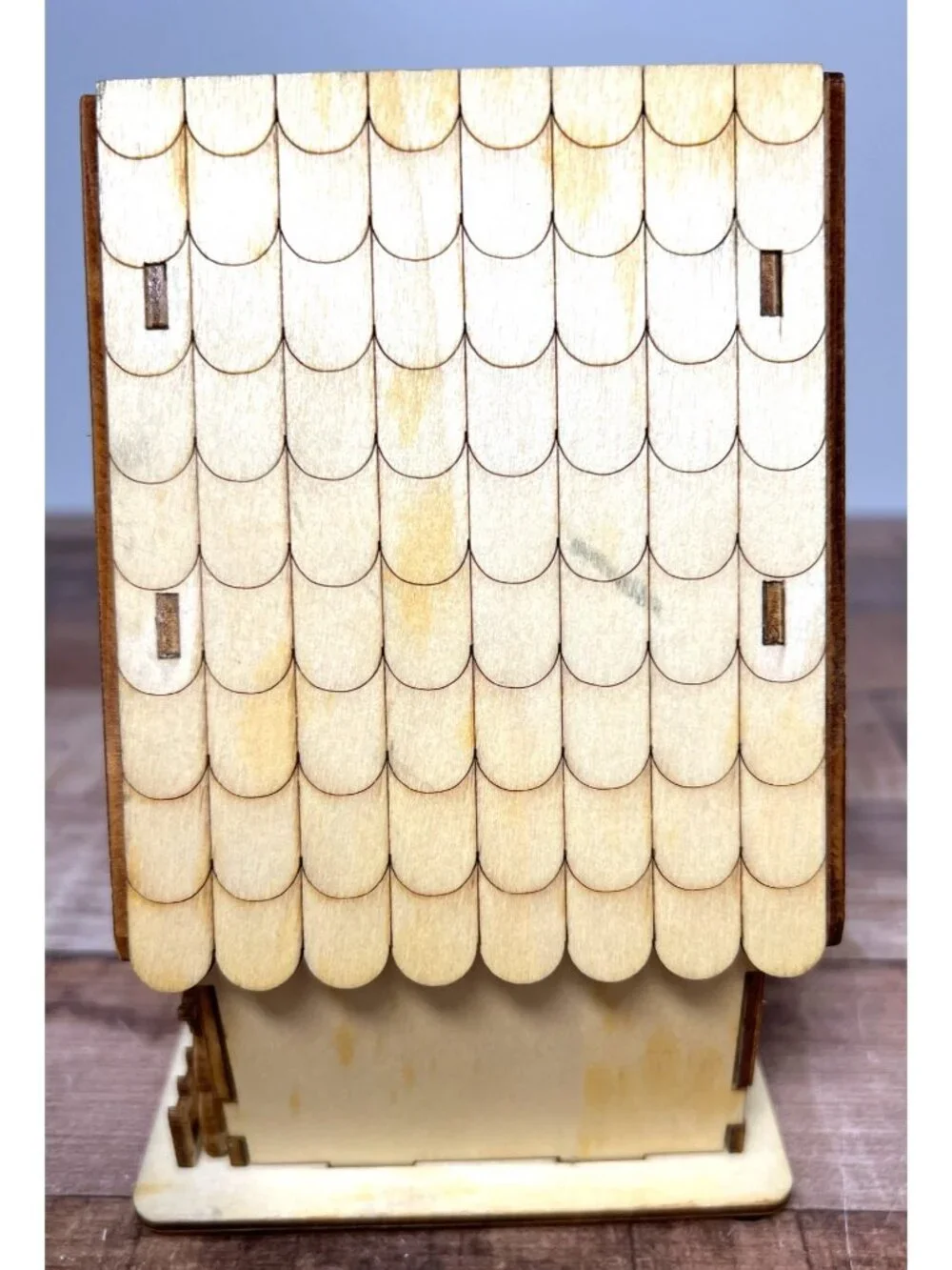 Laser Cut Wood Christmas Cottage House With Light Can Be Painted Or Natural